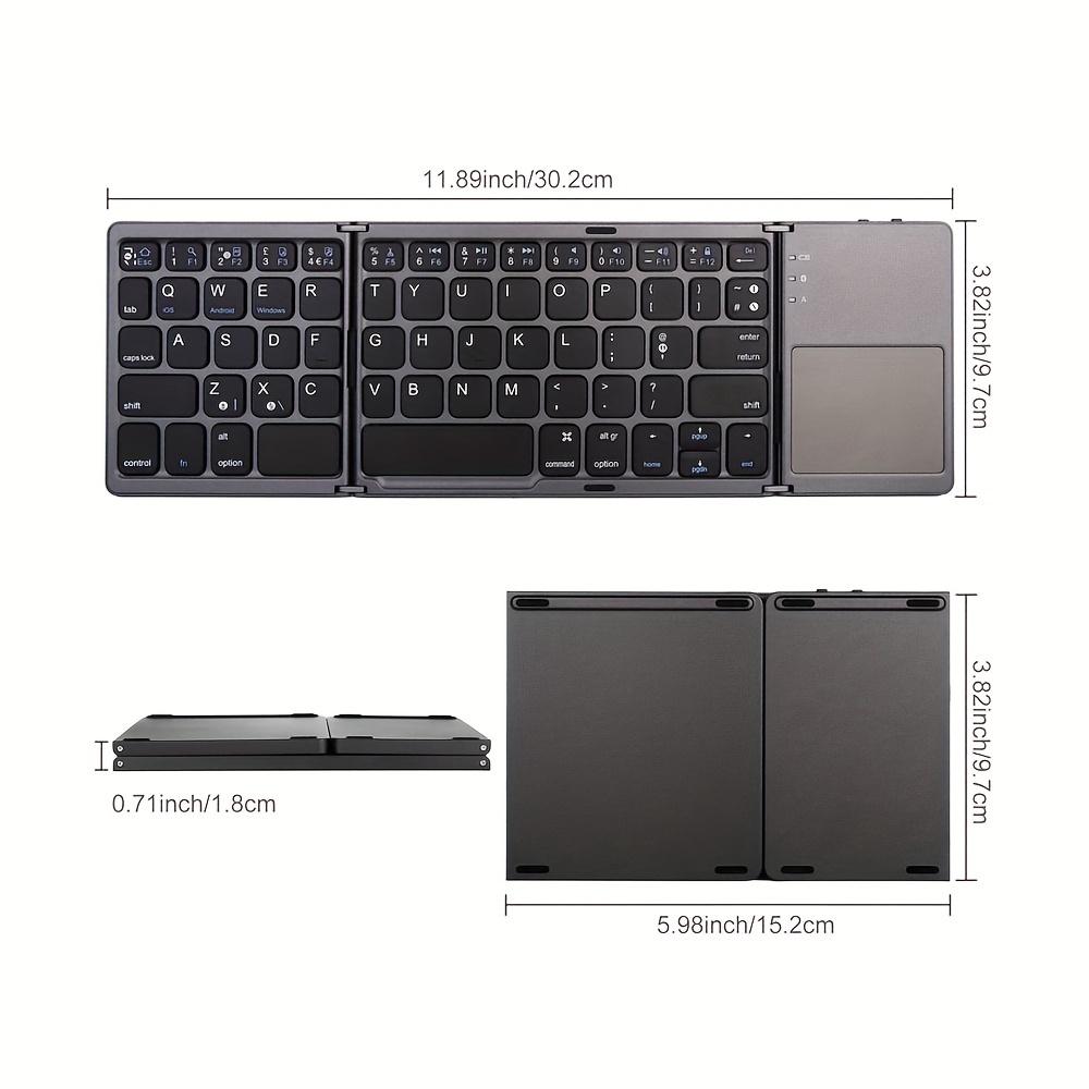 Portable Mini Foldable Bluetooth-compatible Wireless Keyboard with Mouse Touchpad, Ideal for Laptops, Phones & Computers, Compact Design, Folding Wireless Keyboard