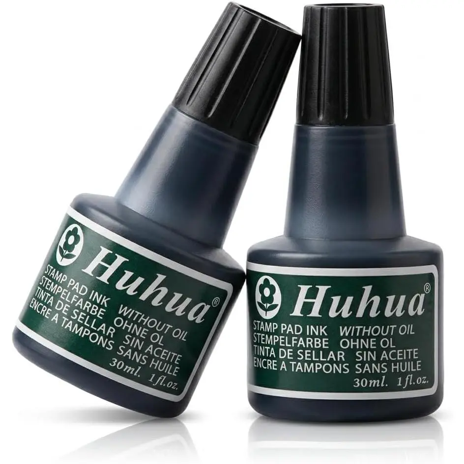 2 oz/60 ml Black Ink Refills for Ink Pad,Water-Based Pigment Ink for Rubber , Scrapbooking, Fingerprinting, Teachers and Office Use