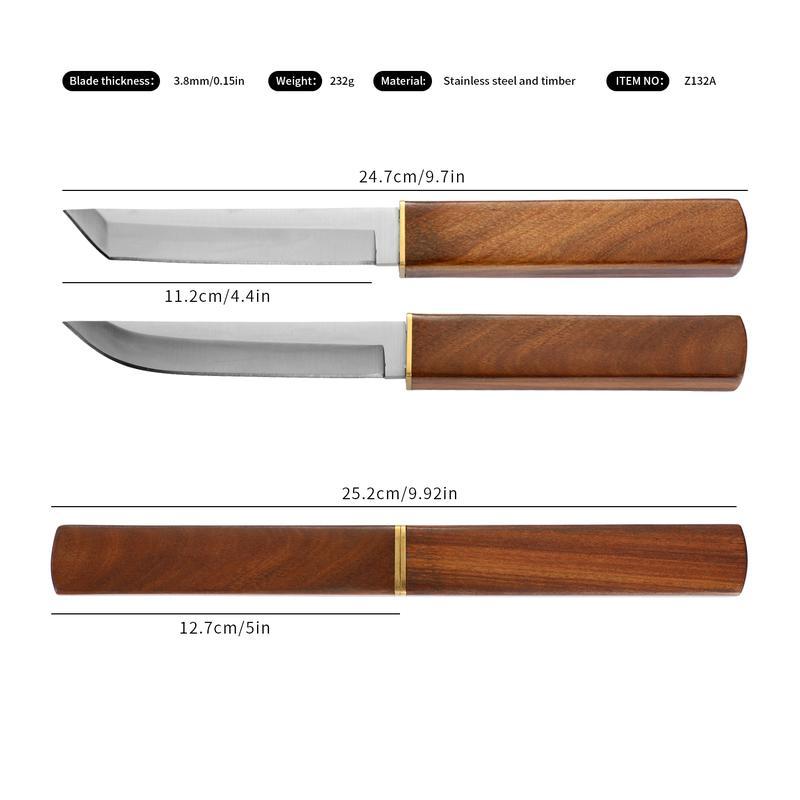 2-in-1 twin knife, two knife combination, portable outdoor camping knife, gift box packaging, men's gift