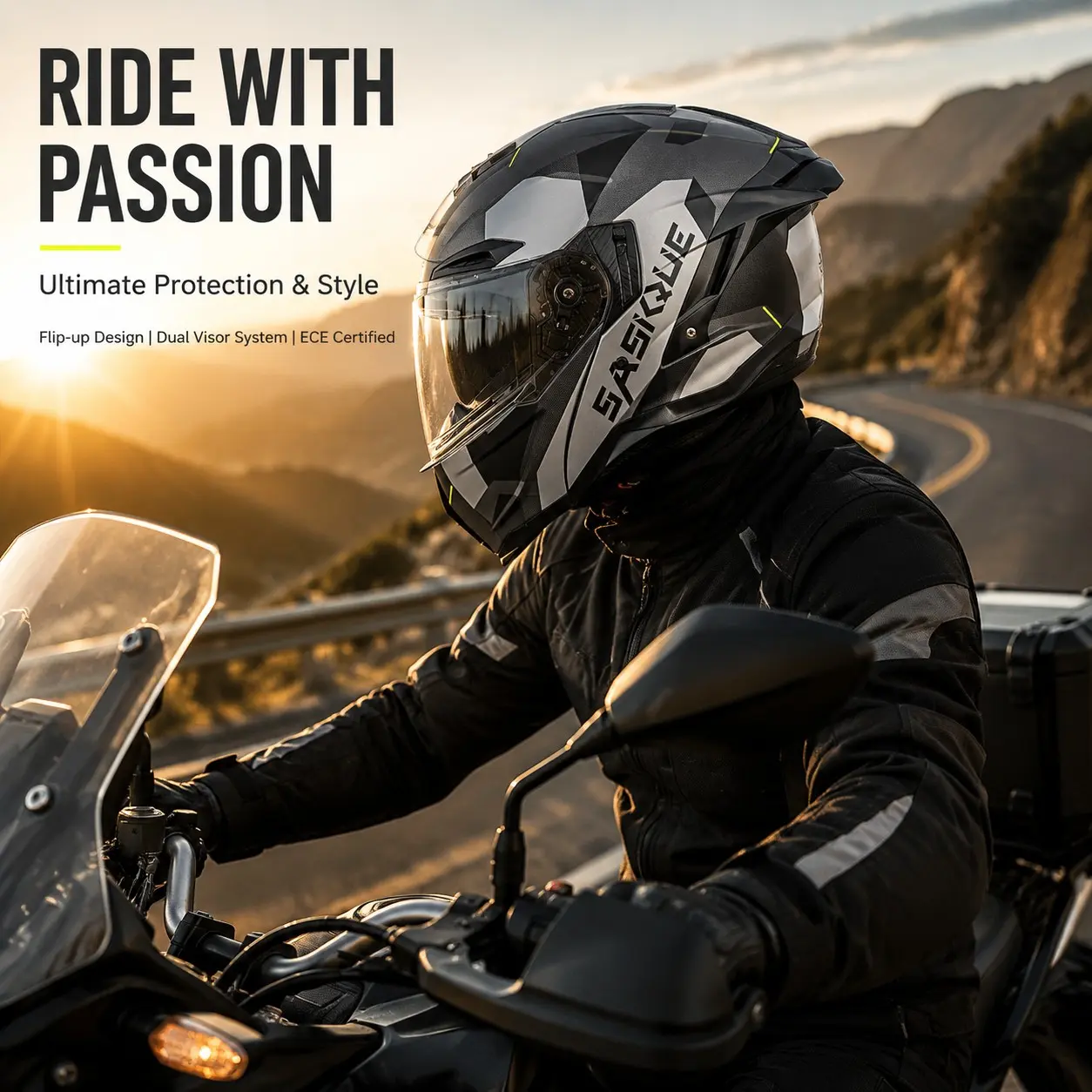 New 918 Dual Lens Flip Face Helmet, Dot a Class Certified, Unisex Electric Motorcycle Safety Hat, Men's and Women's Protective Gear