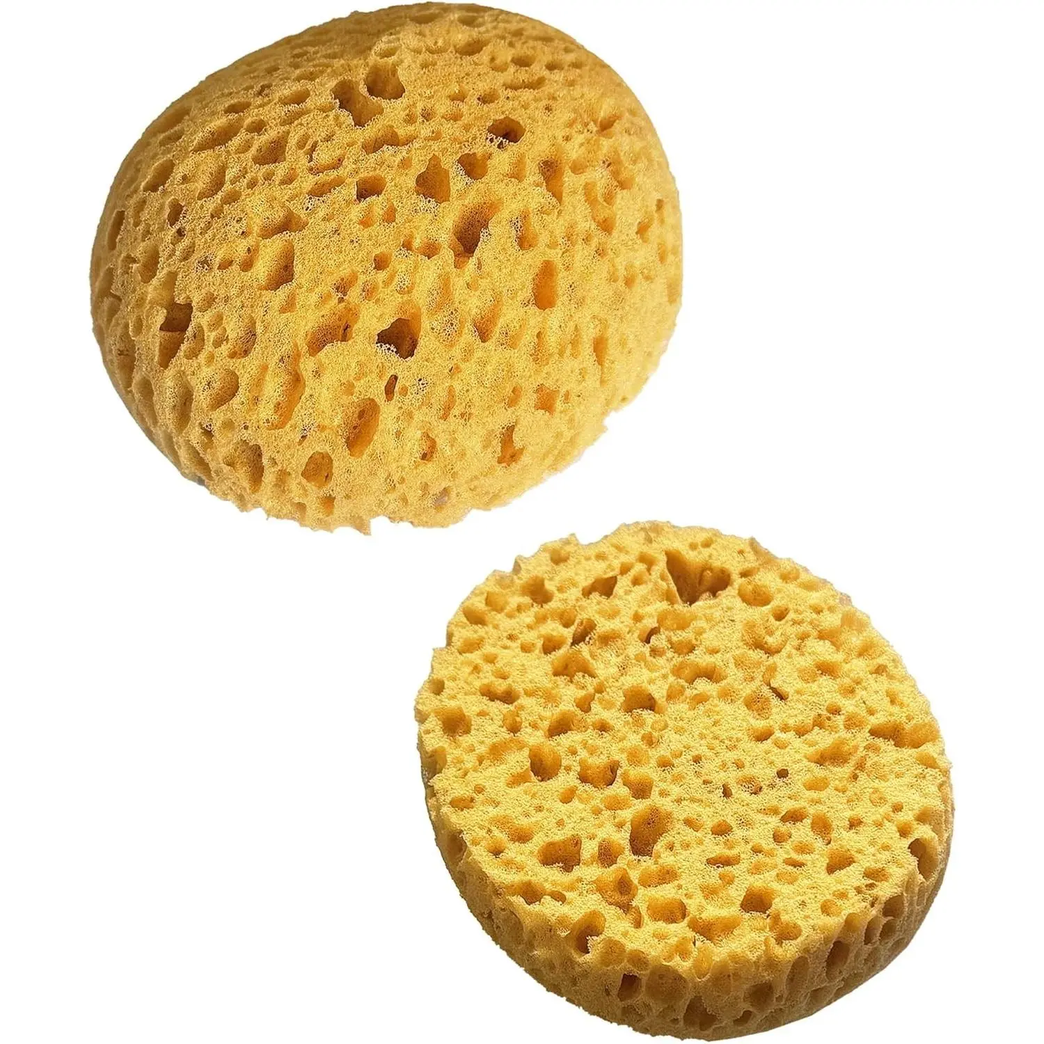 Knockdown Texture Sponge Set, 2-Piece Versatile DIY Artist Tool for All Skill Levels, Ceiling Drywall Repair Painting Sponges - Dark Yellow