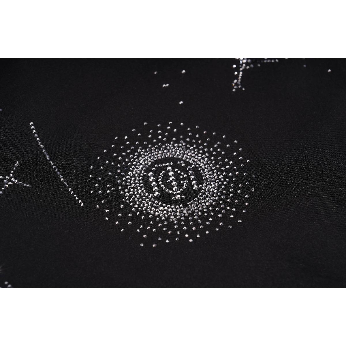 Greenish TCH trendy star studded black hooded casual jacket for both men and women, 2026 spring/summer