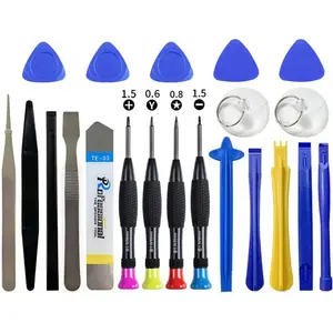 21-Piece Set Opening Pry Tool Screwdriver Set Multiple Functions Repair Tool Kit with Phillips Pentalobe Flat Triangle Head Suitable for Repairing iPhones iPad Laptop