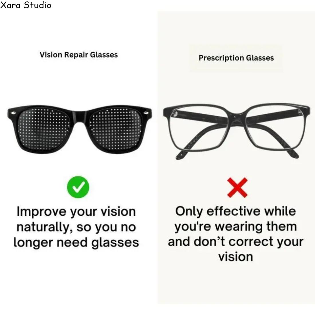 Pinhole Glasses for Eye Strain Relief Lightweight Vision Training Glasses Comfortable Unisex for Screen Time Reading Office Daily Eye Care