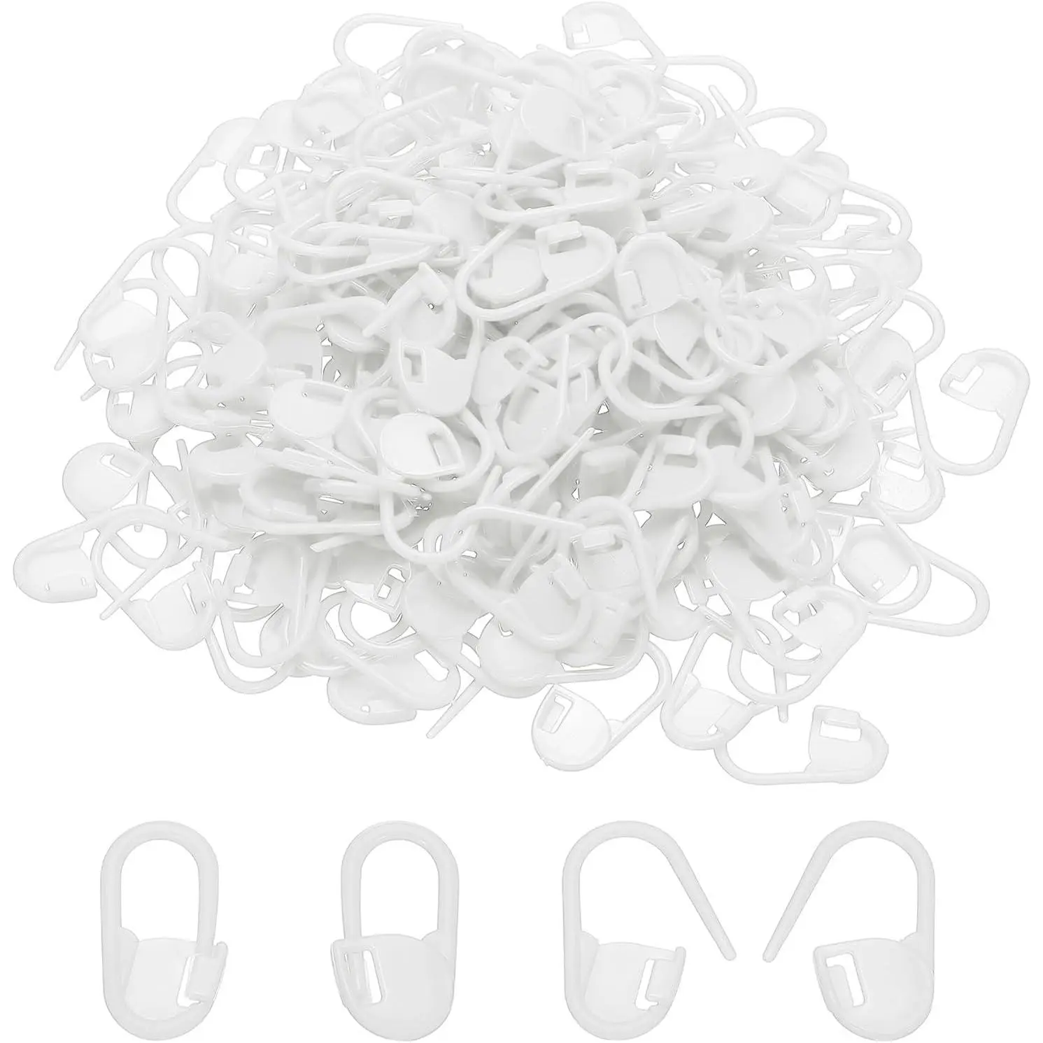 Crochet  Markers, 200 count Plastic Knitting Markers  Pin Locking  Marker for Sewing Crocheting DIY Craft, White