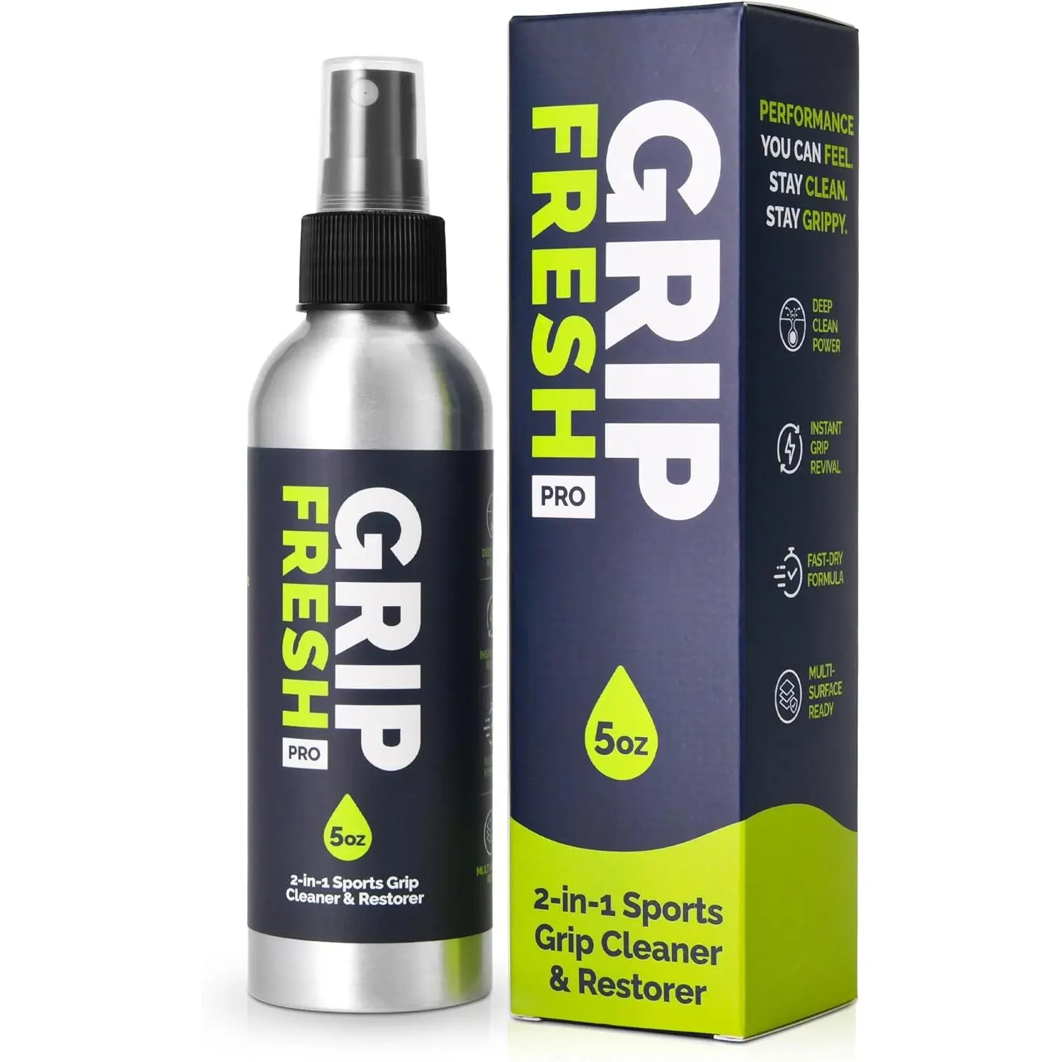 Grip  - 2-in-1 Golf Club Cleaner & Restorer for Basketball Shoe Soles, Soccer Gloves, Baseball Bats, Tennis & Pickleball - 5oz