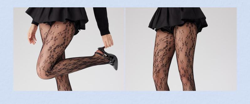 Cider FLORAL FISHNET TIGHTS