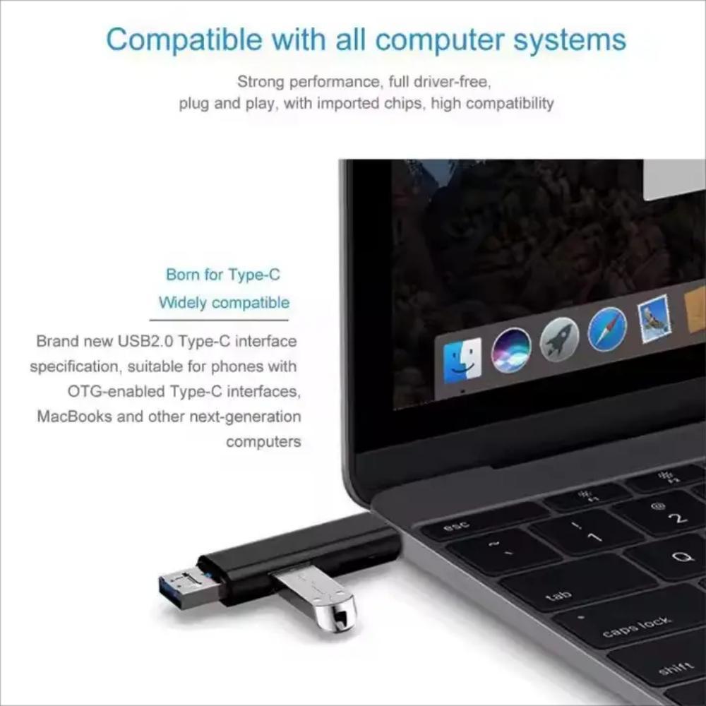 5 in 1 Multifunction USB 2.0 Type C USB Micro USB SD TF Memory Card Reader for Android Computer Dock OTG Type C Adapter