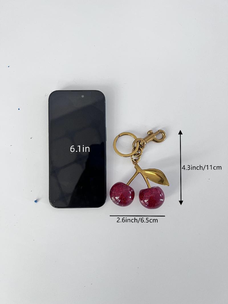 Cherry Design Bag Charm, Cute Bag Decoration, Bag Charm for Women & Girls, Fashion Bag Accessories for Daily Use