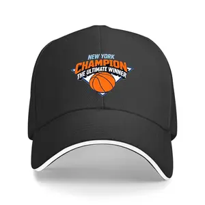 Big Apple Champion Winner Triangle Basketball Graphic Black White Trim Baseball Cap| NYC Hoops Retro Game Day Dad Hat summerwins