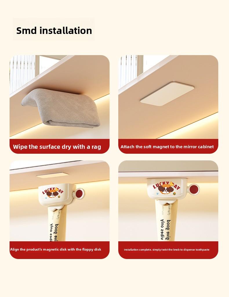 Magnetic suction toothpaste squeezer, household wall-mounted toothpaste clip, facial cleanser wall-mounted clip, toothpaste shelf squeeze toothpaste artifact