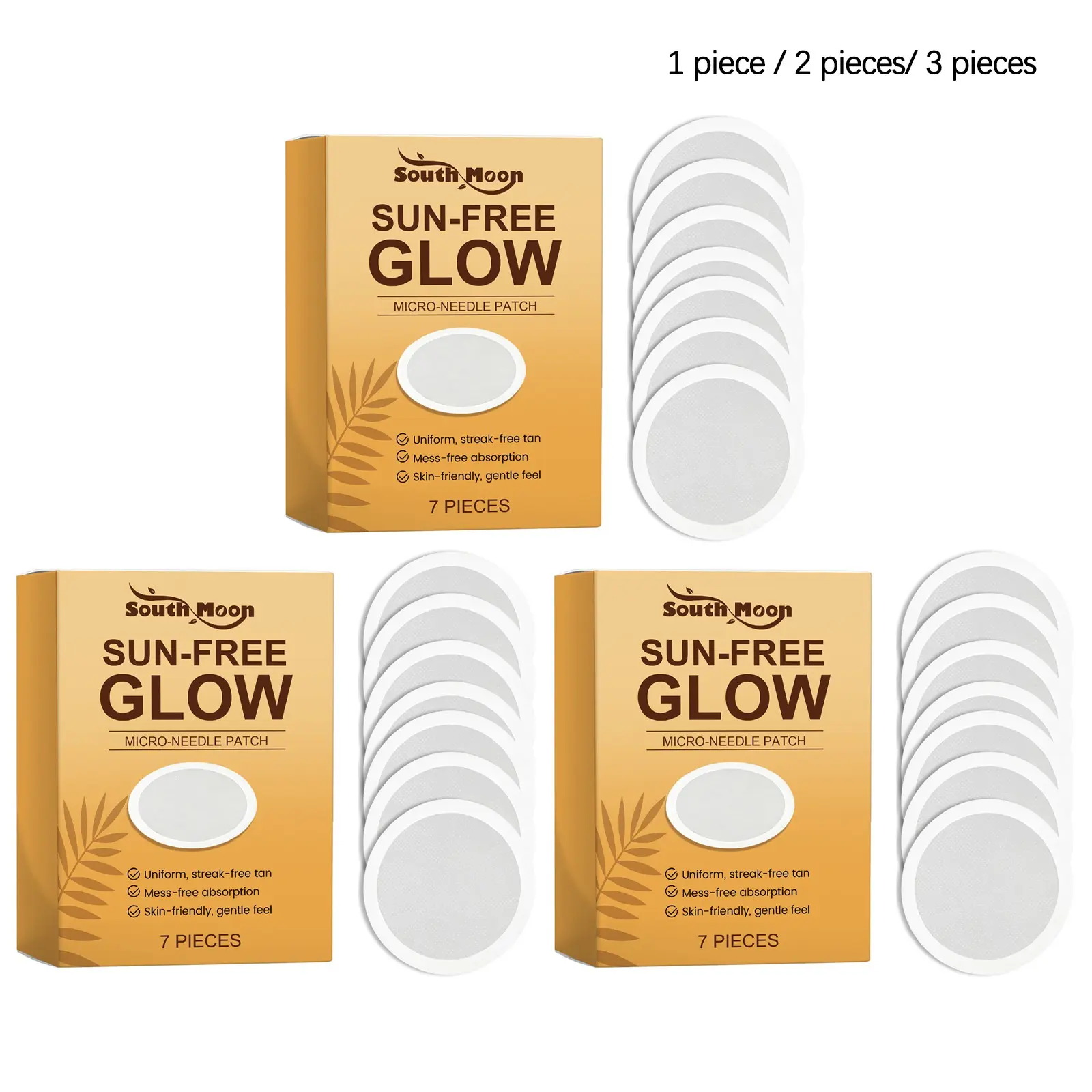 Tanning Patch (7 Pieces), Natural Warm Tone, Sunless Bronzing, Healthy Wheat Color, Daily Outdoor Use, Refreshing and Moisturizing