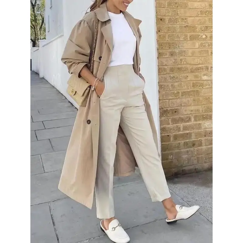 Women's Plain Pocket High Waist Pants, Casual Comfy Slim Trousers for Work Office Business, National Day Clothing,?Ladies Bottoms for Spring & Fall & WinterGift