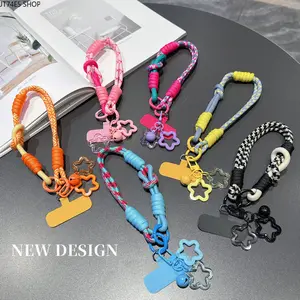 Bright Dopamine Tone Star Decor Wrist Lanyard, Multifunctional Anti-Lost Pendant for Cellphone, Key & Card Holder