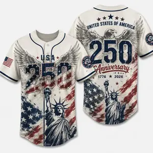 USA 250th Anniversary Baseball Jersey, USA Jersey, 1776 2026 Patriotic Shirt, 4th of July Gift, Freedom Sportswear Apparel