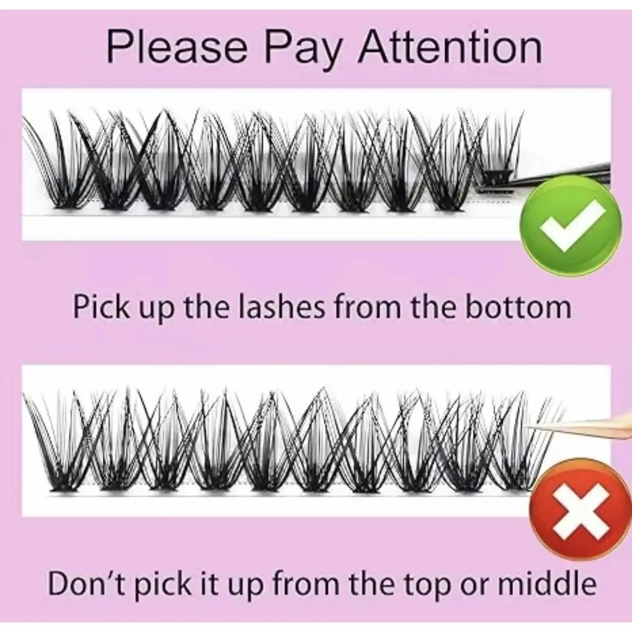 SOSIAY CICI DIY Lash Extension Kit, 320PCS Individual Lash Clusters with Bond Seal Remover, Beginner Friendly Waterproof Long Lasting Lashes