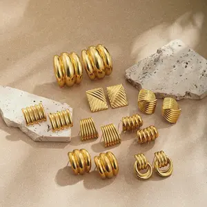 New Stainless Steel C-Ring Shape Huggie Earrings, Smooth Finish, Exaggerated Size, High-End Look Unisex Exquisite Costume Jewelry