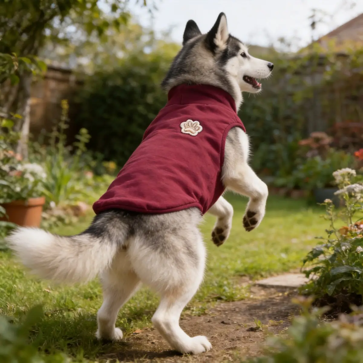 Medium To Large Dog Paw Embroidery Pet Vest Three Colors Available Husky Golden Retriever Alaskan Malamute Spring and Autumn Dog Clothing