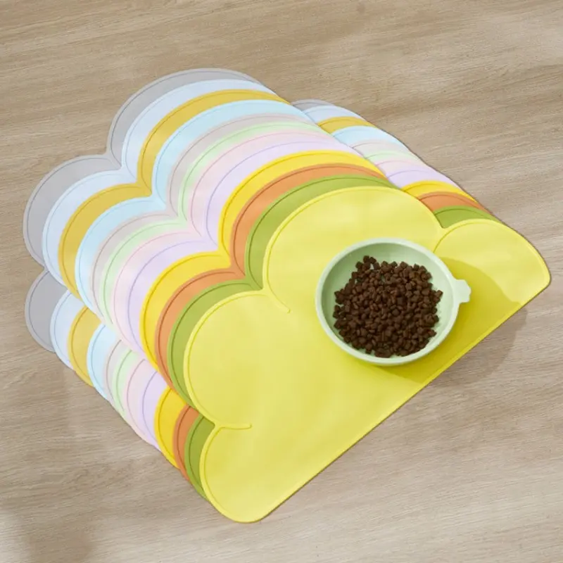 Cloud Shape Silicone Pet Mat, Waterproof Non-Slip Food Tray, Leak-Proof Cat Dog Feeding Pad, Durable Animal Dining Mat