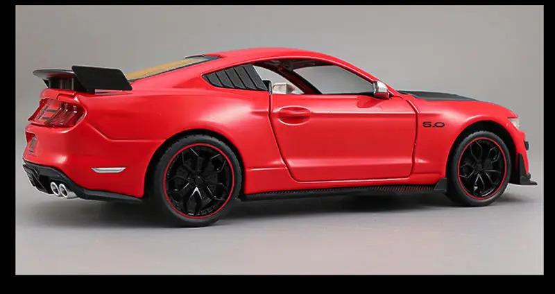 1:24 Mustang GT500 Alloy Sports Car Model Die-cast Metal Racing Car Model Sound and Light Children's Toy Gift