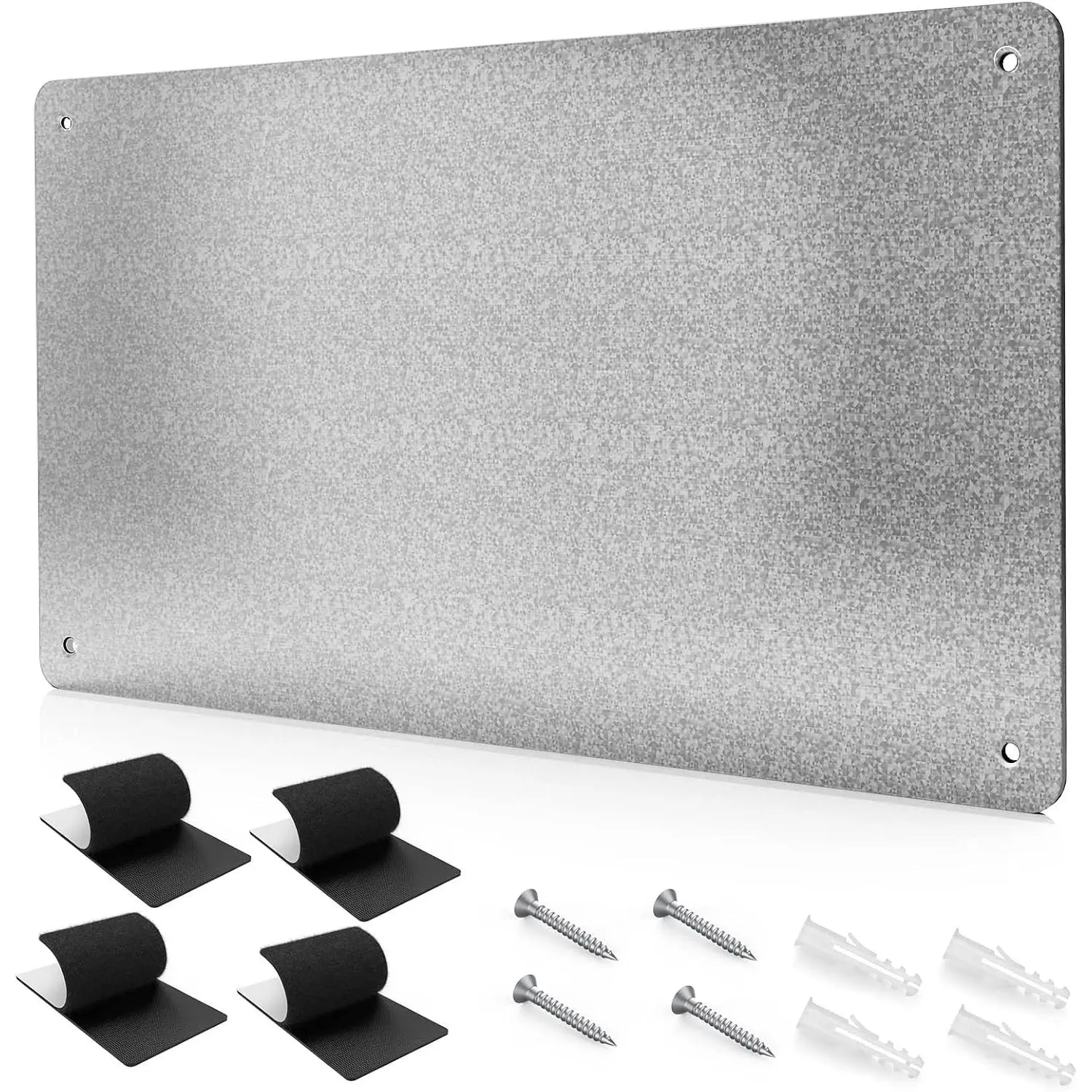 17.7" x 11.8" Metal Magnetic Board - Magnet Bulletin Board for Displaying Magnetic Letters, Numbers, Animal Figures, Poetry, Spice Jars, Notes & Photos, Suitable for Wall, Refrigerator, Cubicle, Cabinet