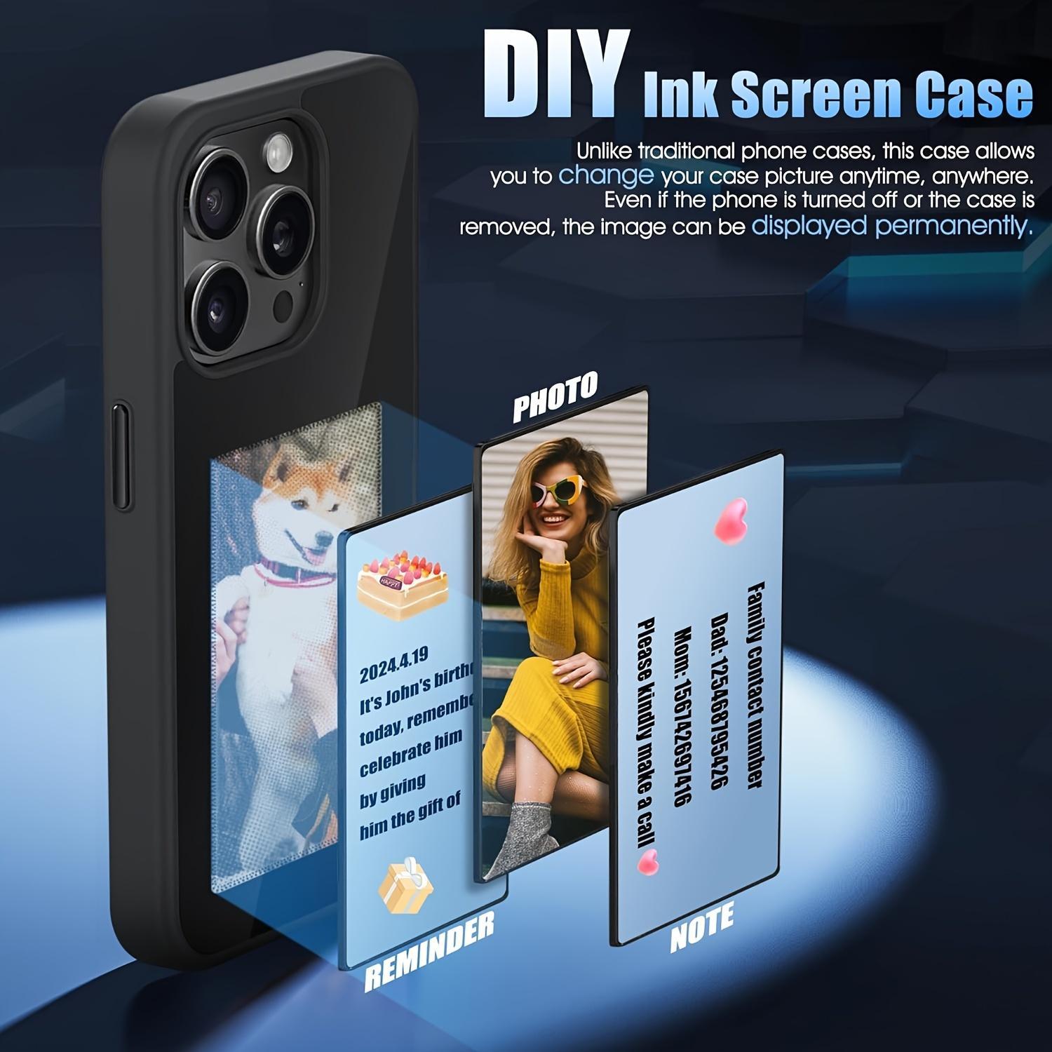 4-Color Ink Screen Projector DIY Protective Phone Case Cover, NFC Smart Screen Projector Phone Case Cover, Al Smart DIY Design Pattern Phone Case Cover for iPhone 11 12 13 14 15 16 17 Accessories