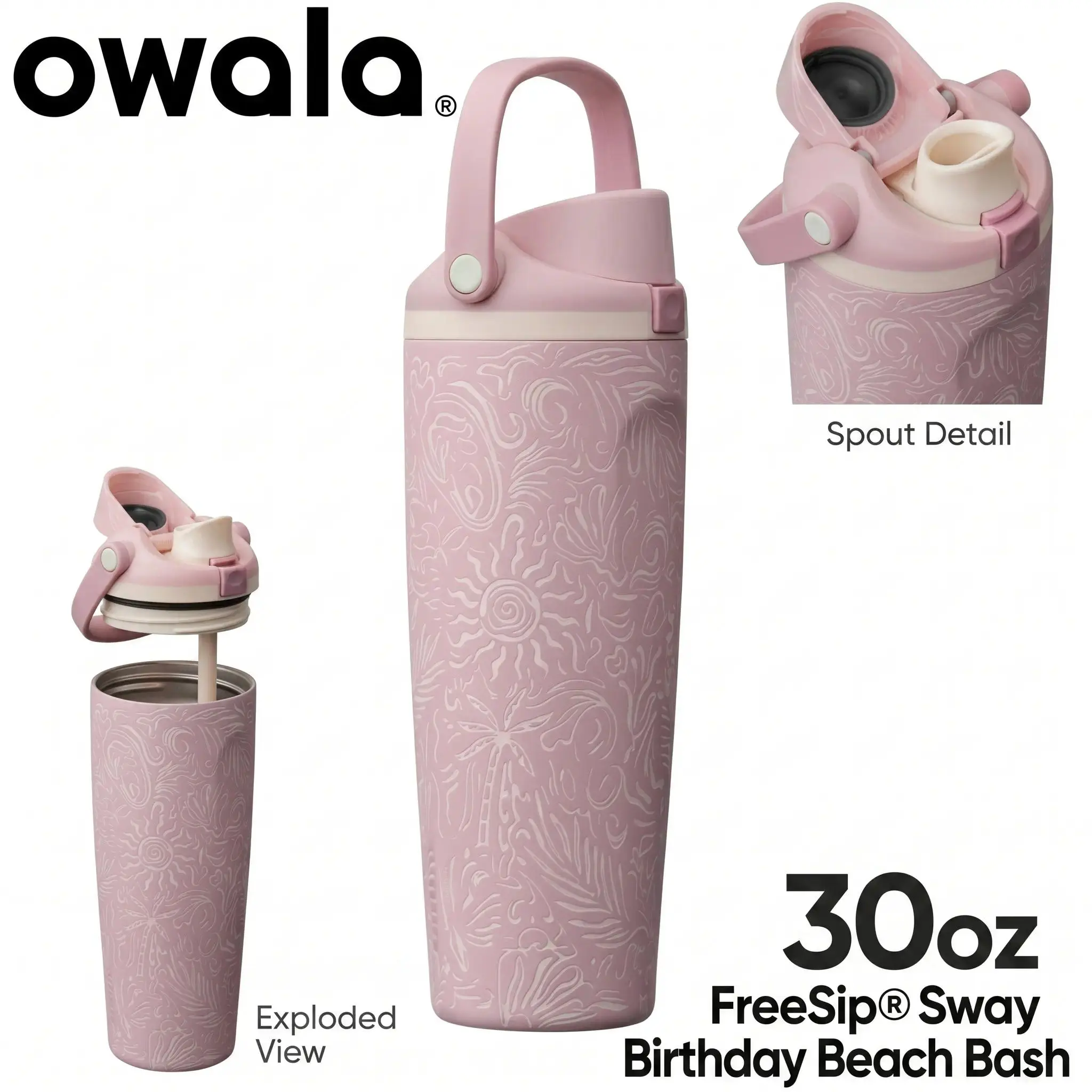 Owala Birthday Bash 2026 Collection: Coastal Bohemian 30oz Freesip Sway Tumbler, Suitable For Travel, Daily Use, Water Bottle For Summer