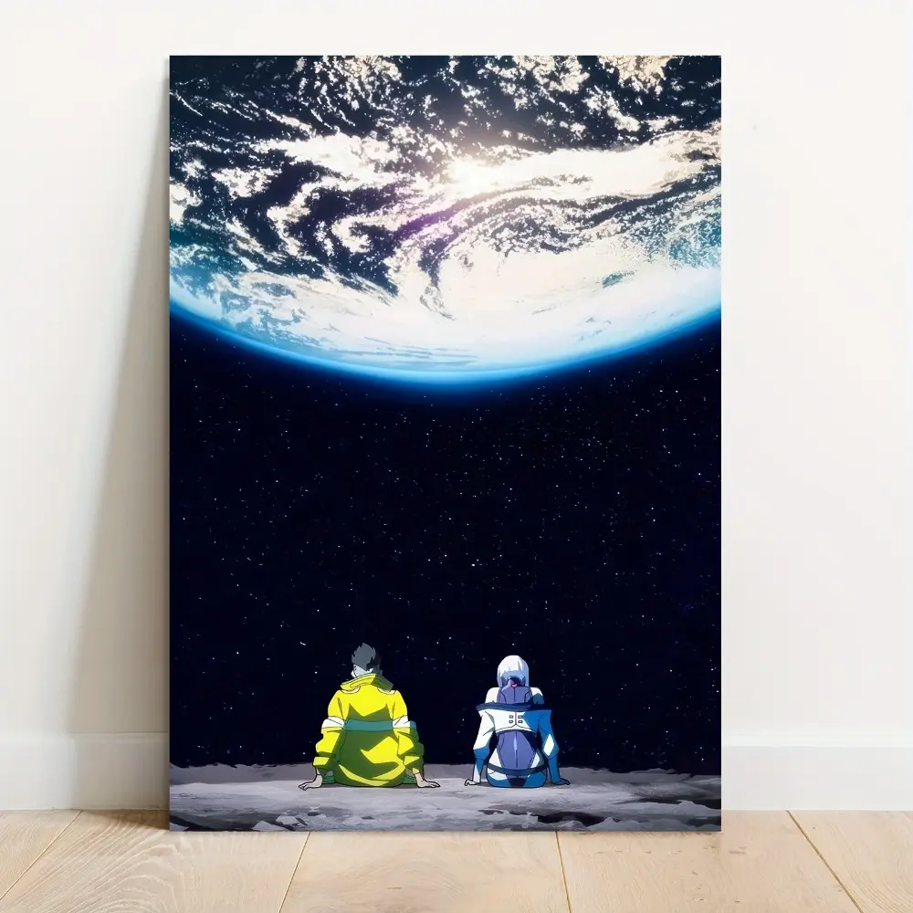 1 Cyberpunk Space-Themed Anime Canvas Poster - Vibrant Cosmic Astronaut Art Print; Wall Decor for Modern Bedrooms, Living Rooms, Home Offices, and Dining Rooms; Space-Themed Room Decor