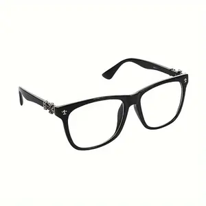 Retro Square Big Frame Glasses, Elegant Slim Design for Men and Women, Fashionable Non-Prescription Eyewear with Anti-Reflective Lenses, Ideal for Students and Photo Props