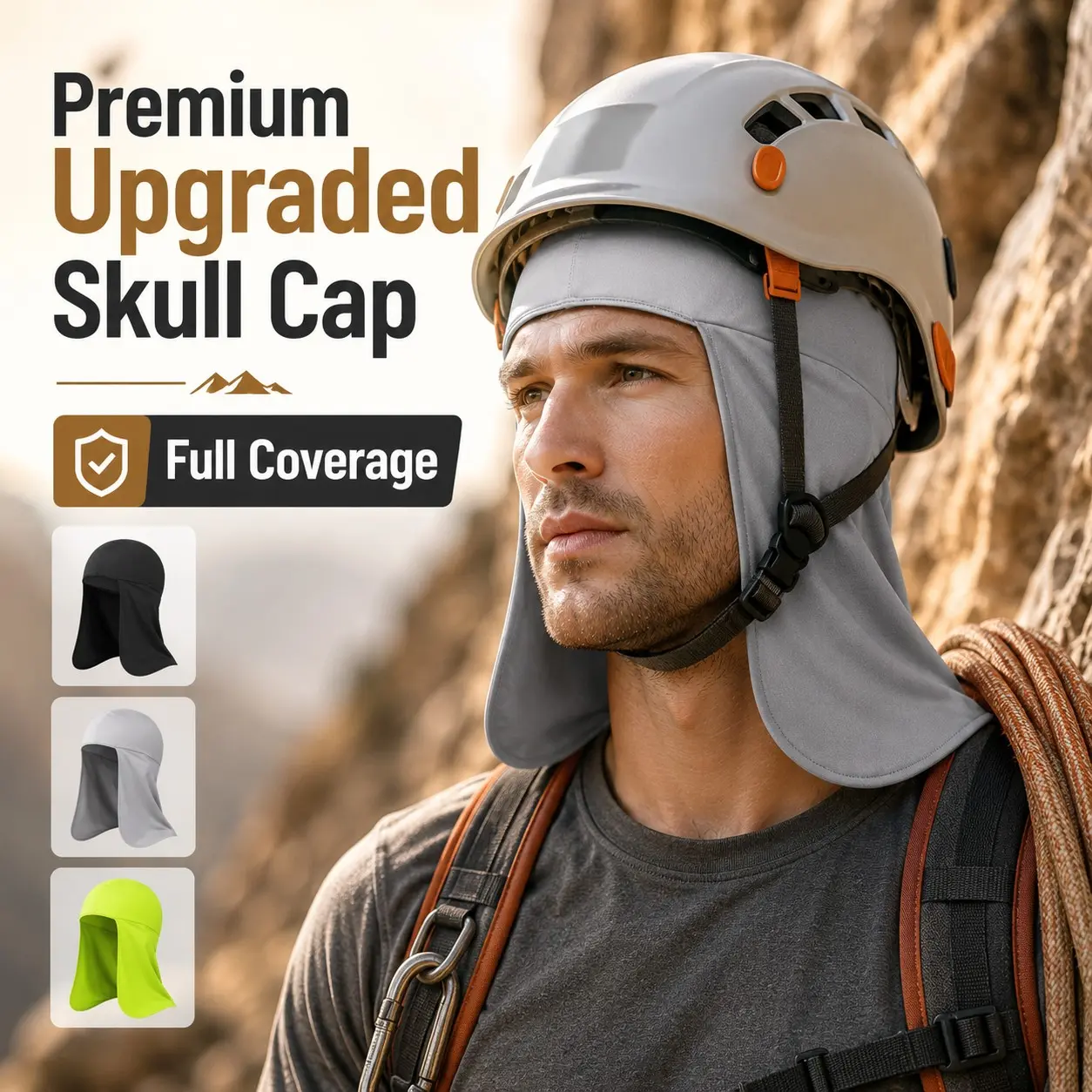 1PCS/3PCS Cooling Skull Cap Hard Hat Liner with Breathable Mesh Neck Shield, Sweat Wicking Quick Dry Sun Protection Headwear for Work, Fishing, Cycling, Hiking, Summer Essential, Winter Layer, Versatile Use, Gift for Family Gear