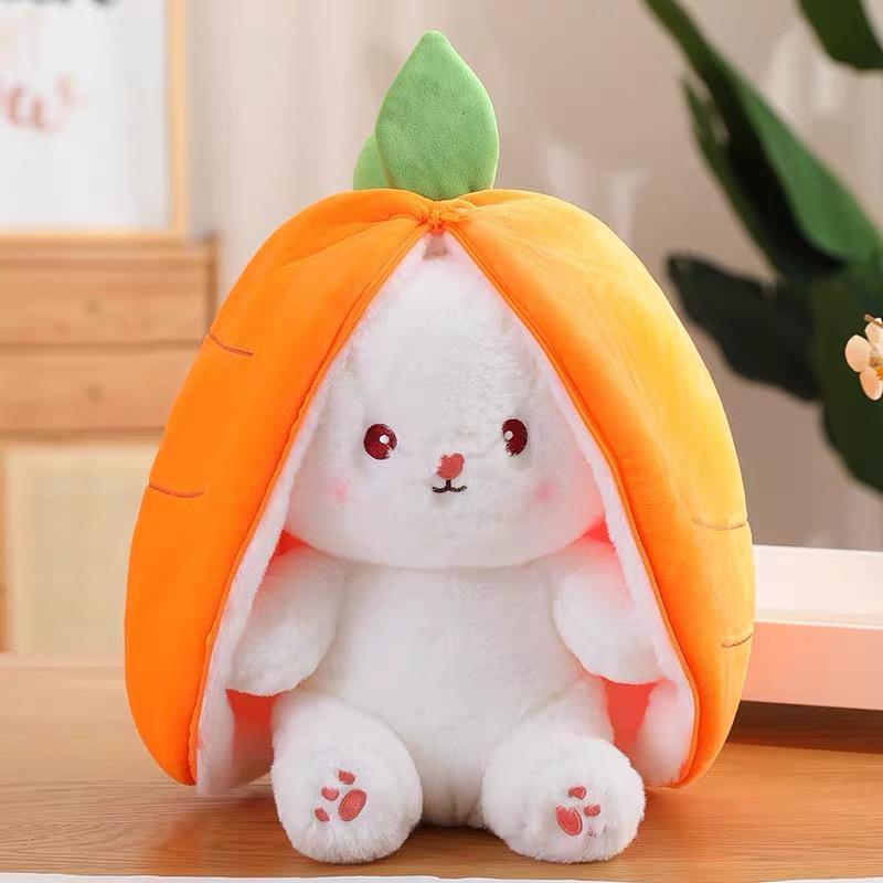 Cute Strawberry Bunny Plush Toy Soft Kawaii Stuffed Animal Gift for Kids Girls Hug Pillow Bed Decoration Birthday Present Furry Friends Plush Doll Animal Gift for Kids Girls Hug Pillow Bed Decoration Birthday Present Furry Friends Plush Stuffed Animal