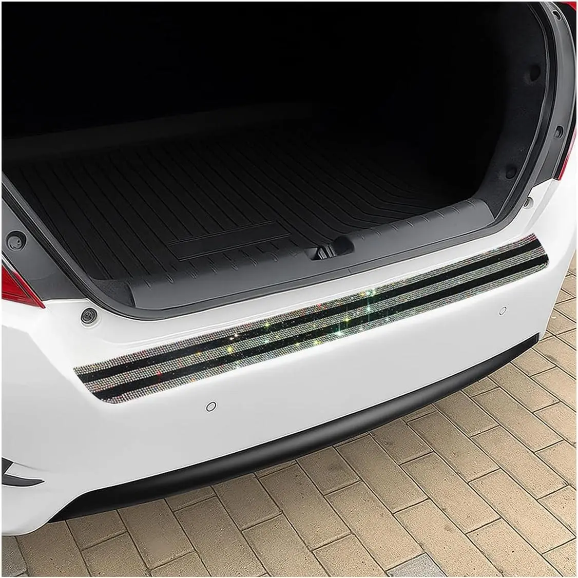 Bling  Door  Guards, Anti-Scratch Rear Bumper Protector Sticker, Non-Slip  Door Sill Protector Strip, Bling Rhinestone Adhesive Strip for  , SUVs (Colorful)