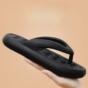 Bdhjydb Unisex Slip-On Open-Toe Synthetic Footwear, Solid Color EVA Toe-Post Shoes with Thick Non-Slip Flat Sole for Summer Beach & Outdoor Use