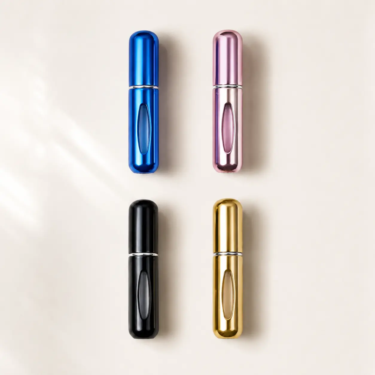 4-Pack Mini Refillable Perfume Atomizers, 5ml/0.2oz Portable Travel Spray Bottles with Pump Refill Design for Purse, Pocket and Daily Use