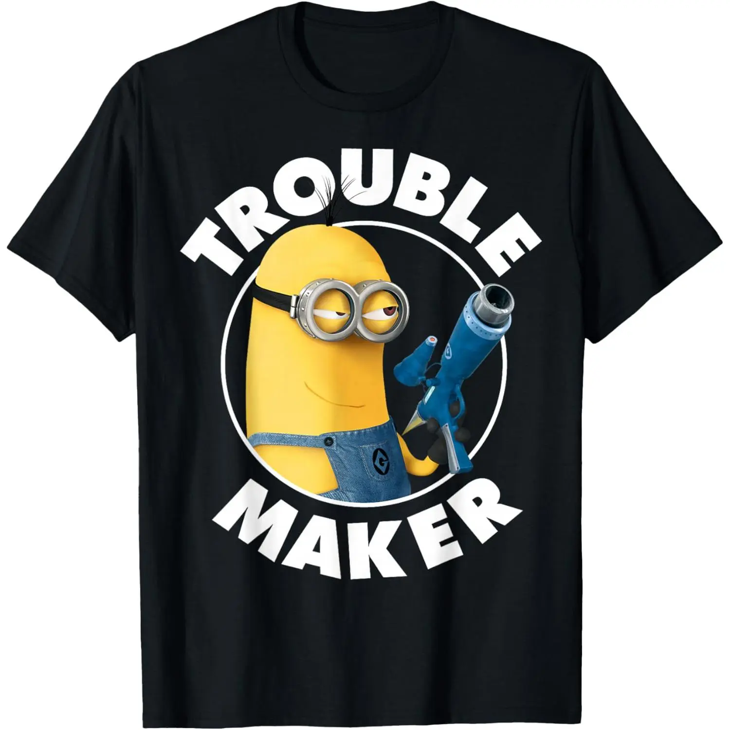 Funny Trouble Maker Cartoon Graphic T-Shirt, Cute Character Style Tee, Soft Comfortable Cotton Shirt for Men Women, Unisex Casual Short Sleeve Crew Neck Top, Streetwear Fashion Verano Camiseta