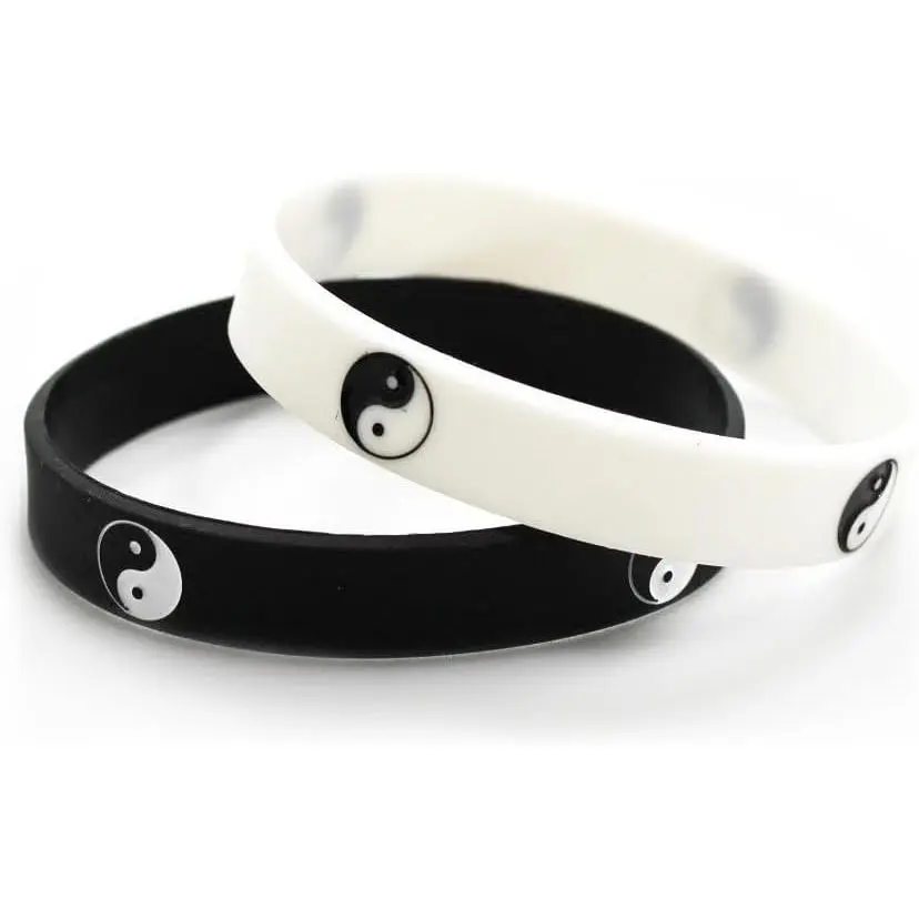 2 Matching White Black Yin Yang Bracelet for Bff Friendship Relationship  Wristband Bracelet for Women Men