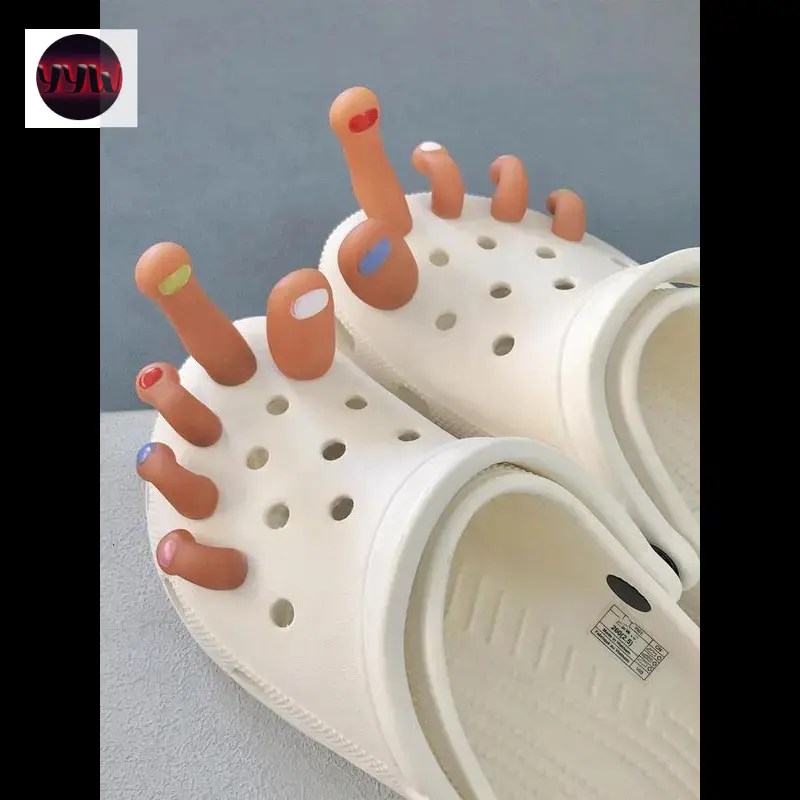 YYW1 (New)Novelty Cartoon Toes Design Shoe Decoration, 10 Counts Cute Shoe Decoration, Creative Shoe Decoration Clogs