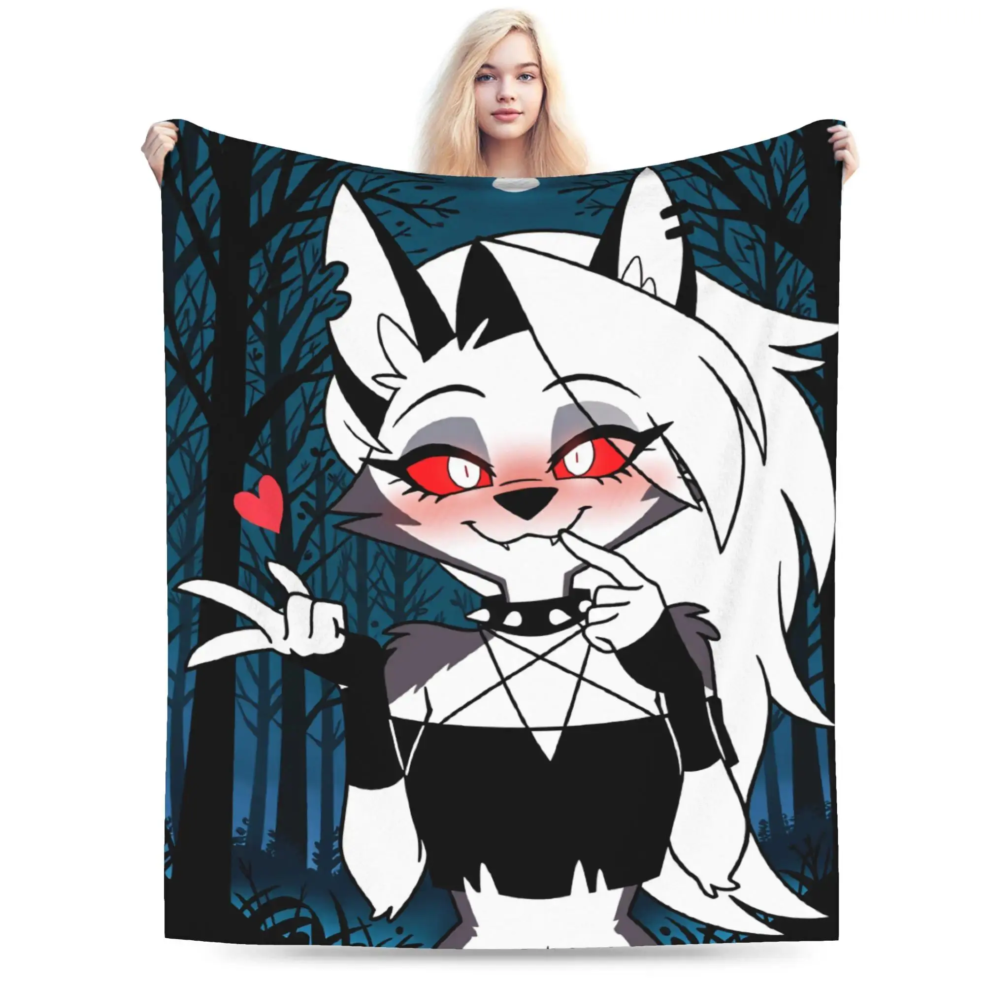 Loona Anime Flannel Blanket Plush Throw for Anime Collections, Gaming Setup, Couch Lounging and Bedroom Decor