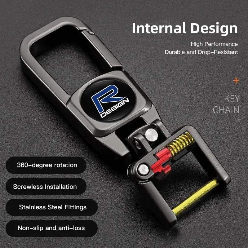 1Pcs Stainless Steel Car Keychain 3D Decoration Keyring Accessories For Volvo XC90 V90 V60 XC60 V40 EC40 EX40 S80 S60 S90 C40 XC40 V70 XC70 C30 C70 EX90 Rdesign
