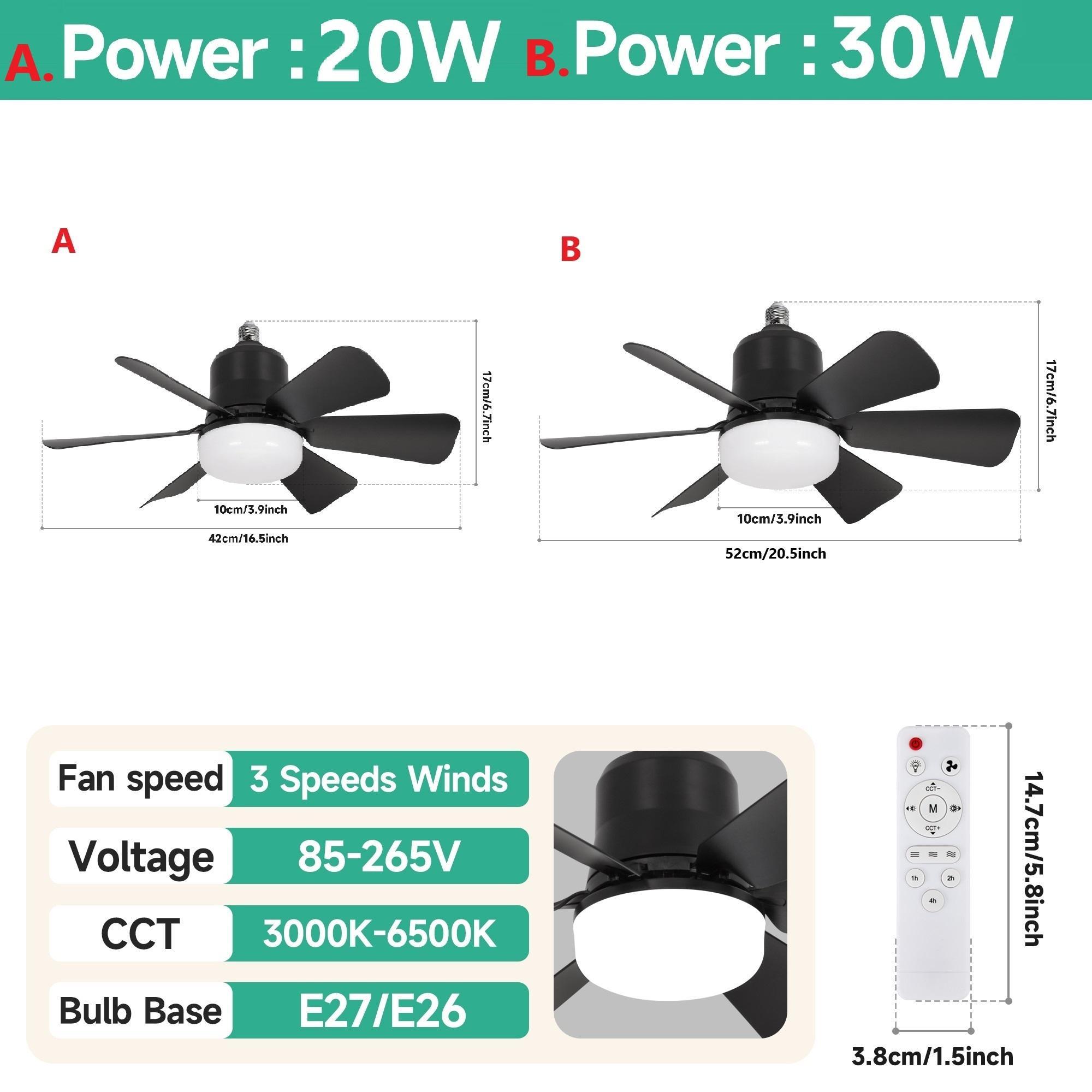 30w Ceiling Fan Light with Remote Control, Pure Copper Dc Motor, Quiet Operation, Reversible Direction, Adjustable Lighting, Suitable for Bedroom/garage, Home Decor Lighting