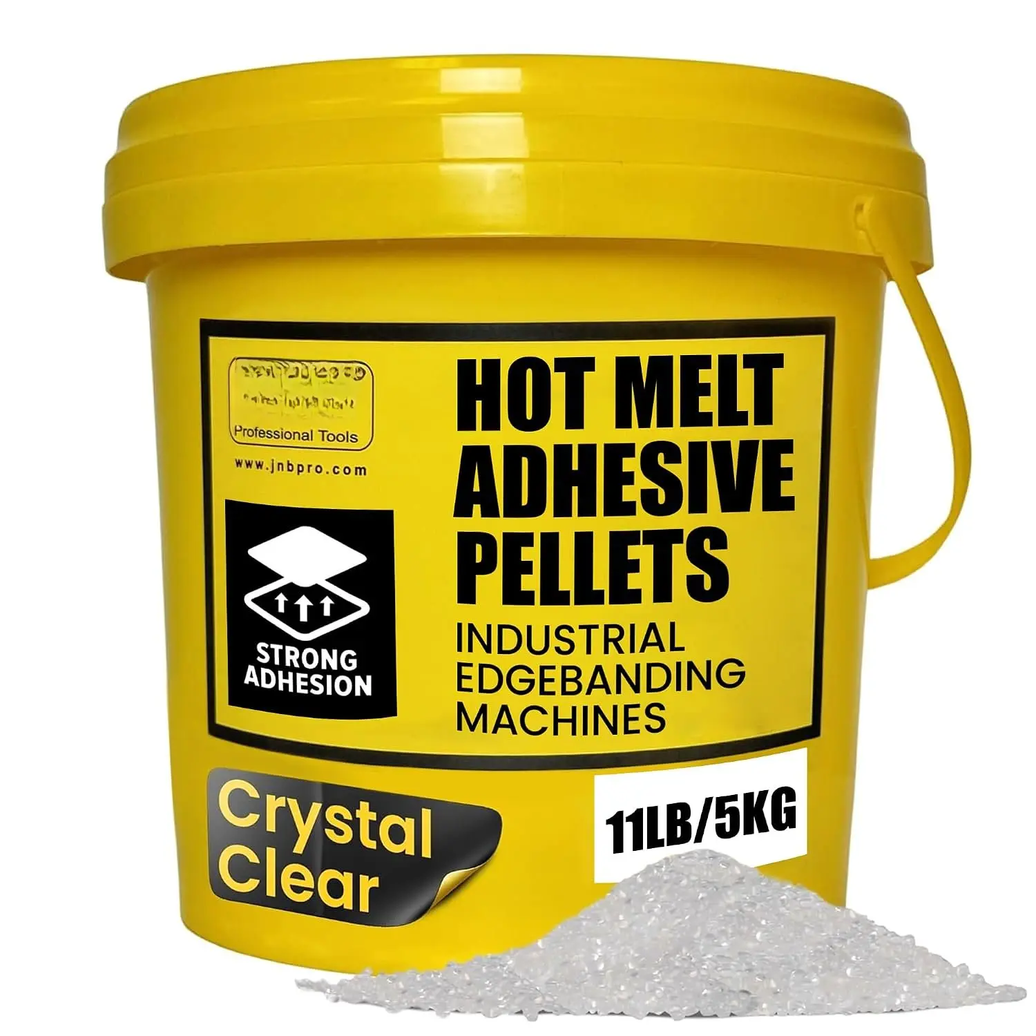 EVA Hot Melt Adhesive for  Banding Machine,  Band Woodworking Glue Pellets for PVC, ABS, ,  Veneer, Melamin Edgeband etc. (5kg/11lbs,  Clear)