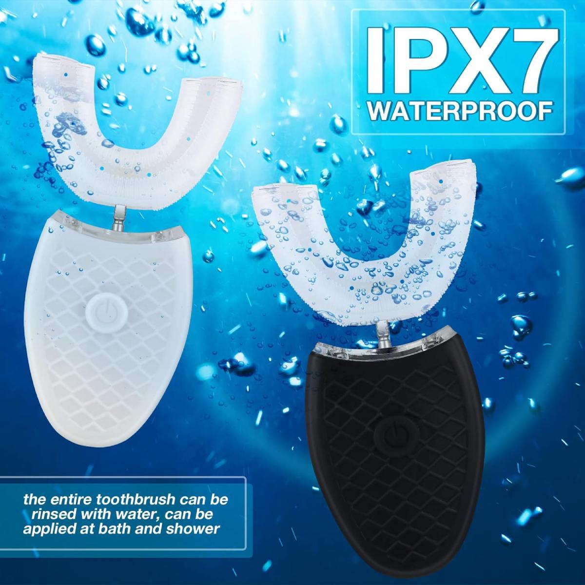 Ultrasonic Electric Toothbrush, Cordless Teeth Cleaner, 1 Box 360 Degree Oral Cleaning Toothbrush with Replacement Brush Head, Waterproof Toothbrushes for Adults