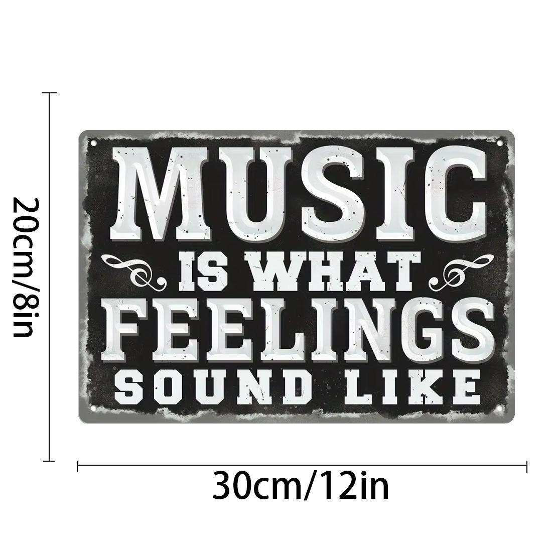 Vintage Music Themed Metal Sign, Wall Decor for Music Lovers, Wall Art for Coffee Bar & Home Decor, Perfect Gift for Coffee Bar & Home Decor