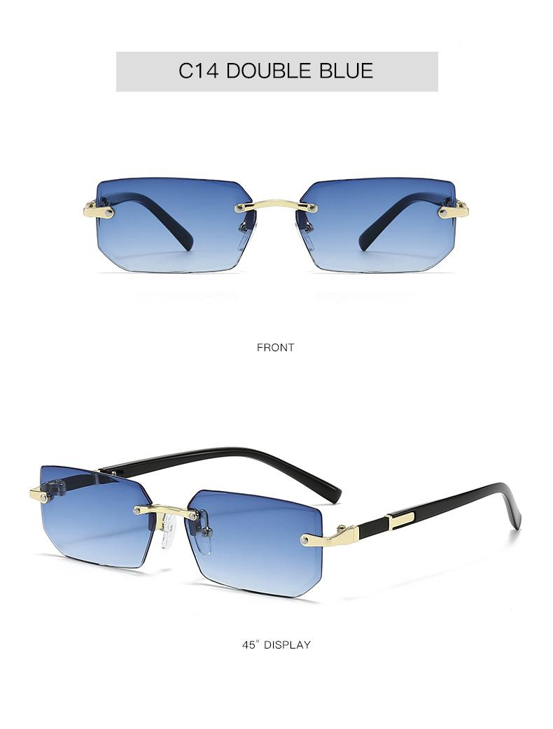 New Frameless Fashion Sunglasses European and American Trendy Cut Edge Sunglasses Personality Jelly Color Sunglasses Frameless Sunglasses Retro Vintage Sunglasses for Women Polarized Driving Sunglasses Trendy Sunglasses UV400 Protection