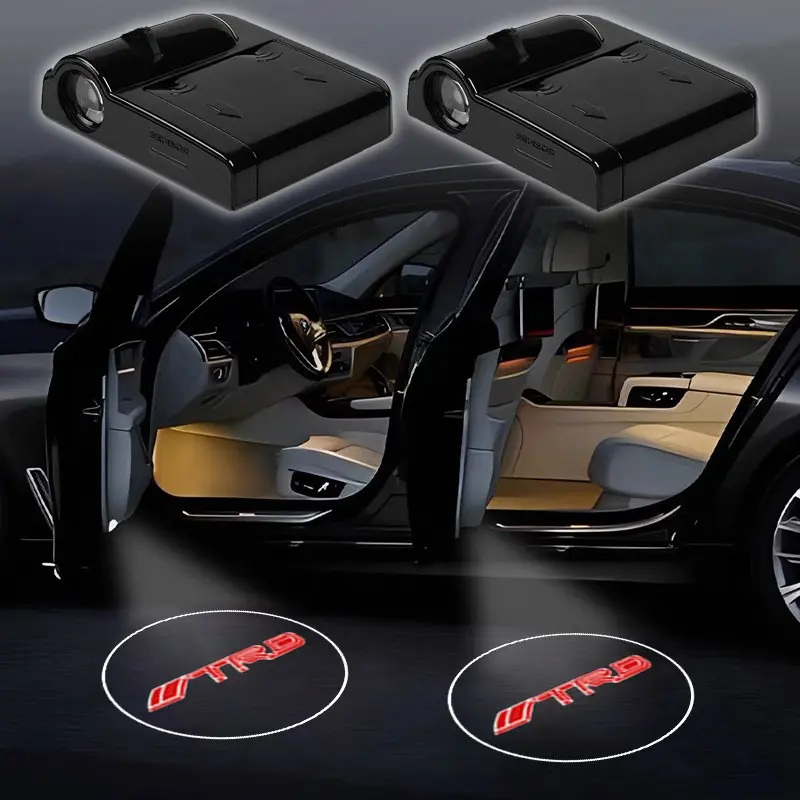 2Pcs Led HD Car Door Welcome Light Auto Logo Projector Lamps Car Welcome Lights For Toyota TRD Logo Corolla Chr Avensis Yaris Camry Racing Accessories
