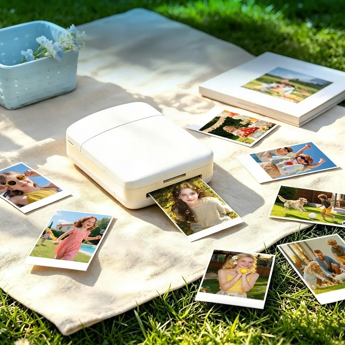 Bluetooth Wireless Color Photo Printer, or 2x3inch Photo Paper, Ink Cartridge, Instant Color Inkjet Printer for Travel Gifts，Portable Photo Printer for iPhone