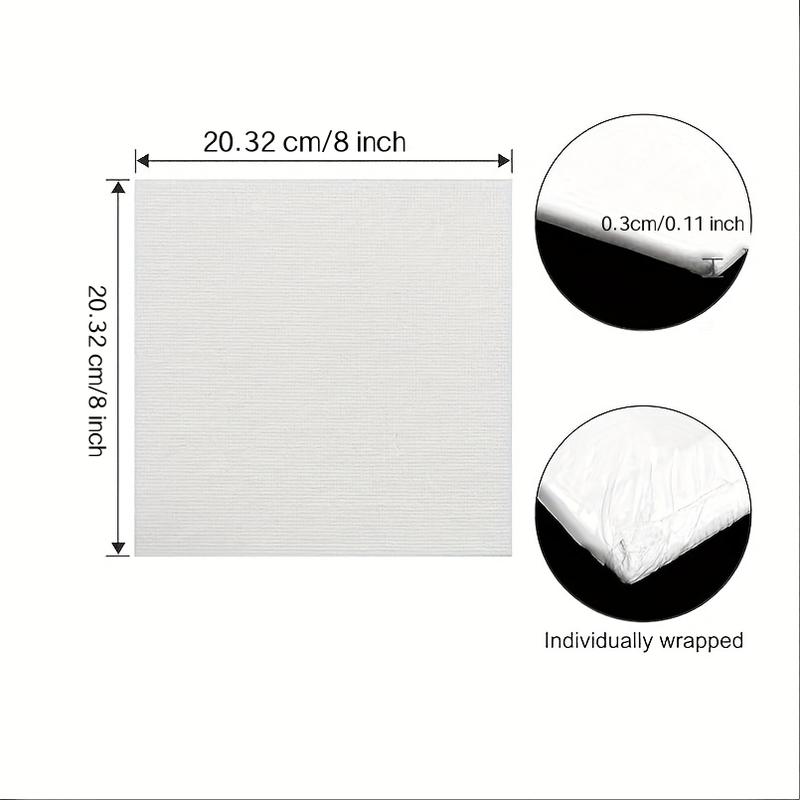 Set of 4 Canvas Boards for Painting, Acid-Free Blank Panels Ideal for Art Classes & Parties, Perfect for Artists & Beginners, Art Craft Supplies