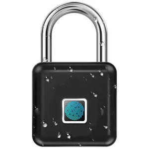 Fingerprint Padlock, Locker Lock, Keyless  Padlock Outdoor Fingerprint Lock Combination Gate Locks for Gym Storage - Black Waterproof ,Door Lock with BLE