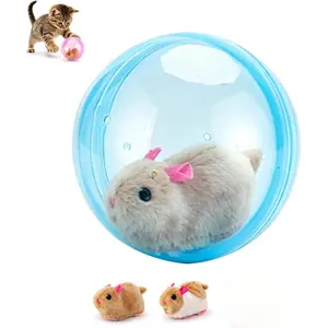 2026 Upgraded Self-Rolling Interactive Cat Ball Toy, Automatic Moving 360° Electric Pet Rolling Ball with Smart Obstacle Avoidance, Realistic Plush Animal Inside, Dogs, Small Pets Indoor Play
