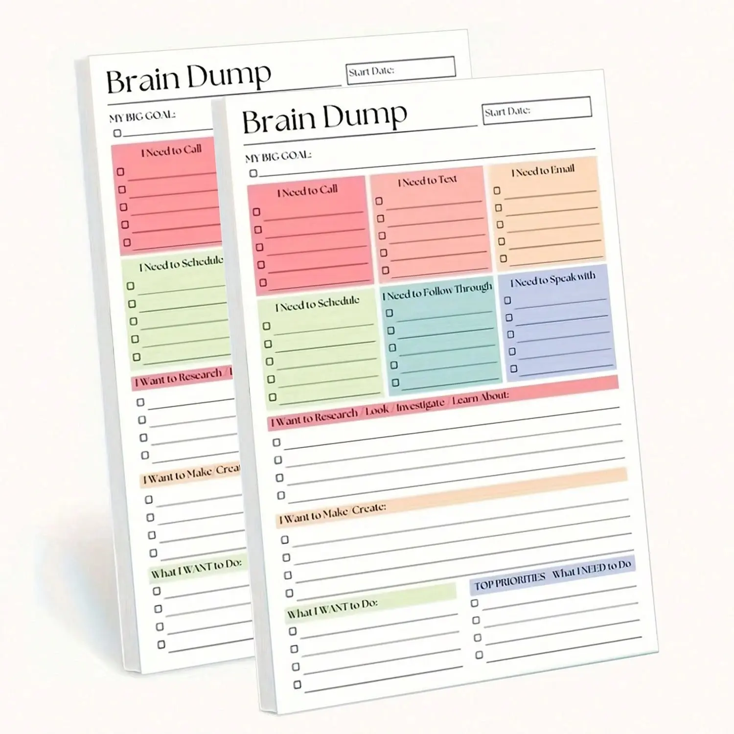 A5 Size 50-Page Brainstorming Notebook, Notebook Planner, Self-Planning & Project Management, Daily Task Organizer, Minimalist Design, High-Quality Paper, To Do List Notebook